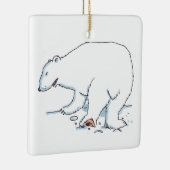 Polar Bear square ceramic ornament 2 sided セラミックオーナメント (右)