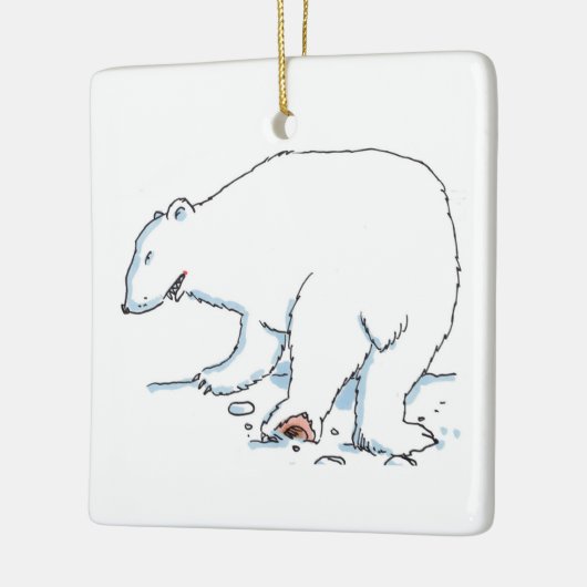 Polar Bear square ceramic ornament 2 sided セラミックオーナメント (左)
