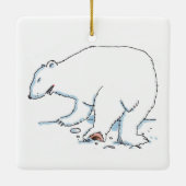Polar Bear square ceramic ornament 2 sided セラミックオーナメント (裏面)