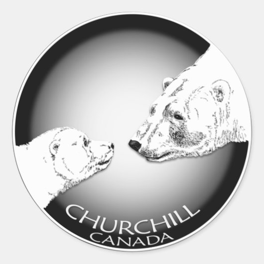 Polar Bear Stickers Churchill Canada Bear Stickers ラウンドシール (正面)