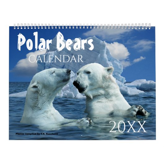 Polar Bear Themed 2025ウォールカレンダーギフト カレンダー (カバー)
