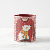 Polar Bear Ugly Sweater Art Mug Cup マグカップ (中央)