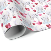 Polar Bear Valentine Gift Wrapping Paper - White ラッピングペーパー (ロールコーナー)
