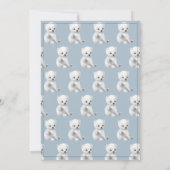 Polar Bear Watercolor Blue Baby Shower Invitation 招待状 (裏面)