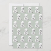 Polar Bear Watercolor Sage Green Baby Shower 招待状 (裏面)