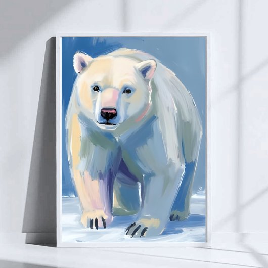 Polar Bear | Watercolor Winter Animal Painting ポスター