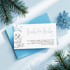Polar Bear Winter Baby Boy Shower Books Request エンクロージャーカード