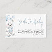 Polar Bear Winter Baby Boy Shower Books Request エンクロージャーカード (正面)