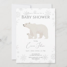 Polar Bear Winter Baby Shower Invitation | 性別 サンキューカード