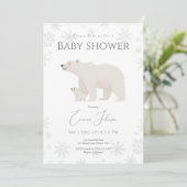 Polar Bear Winter Baby Shower Invitation | Gender  サンキューカード (スタンド正面)