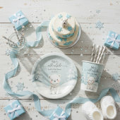 Polar Bear Winter Gender Neutral Snow Baby Shower ペーパープレート
