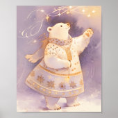 Polar Bear Winter Magic | Whimsical Nursery Art  ポスター (正面)