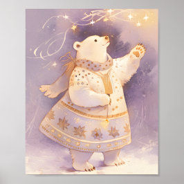 Polar Bear Winter Magic | Whimsical Nursery Art  ポスター