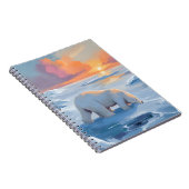 Polar Bear Winter Watercolor Animal Painting ノートブック (右側)