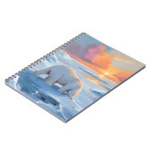 Polar Bear Winter Watercolor Animal Painting ノートブック (左側)
