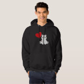 Polar Bear With Heart Balloon Valentines Day Love パーカ (正面フル)