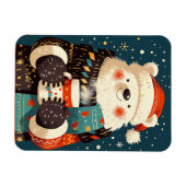 Polar Bear with Hot Chocolate Mug マグネット (横)