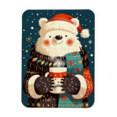 Polar Bear with Hot Chocolate Mug マグネット (縦)