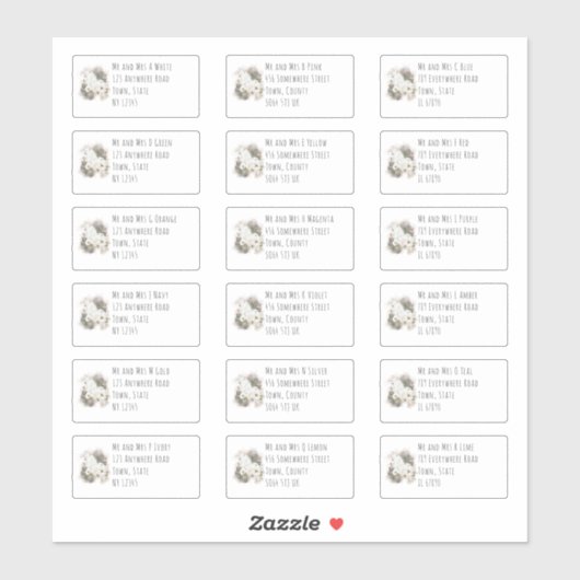 Polar Bears 18個の個人名住所 シール (シート)