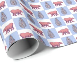 Polar Bears and Block Print Topiary Wrapping Paper ラッピングペーパー