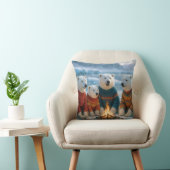 Polar Bears Around a Bonfire クッション (椅子)