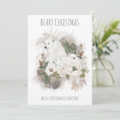 Polar Bears Beary Christmas Name White シーズンカード (スタンド正面)