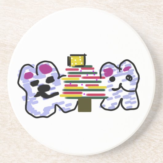 Polar bears Christmas  コースター (正面)