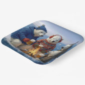 Polar Bears Drinking Around a Campfire  ペーパープレート (傾斜あり)