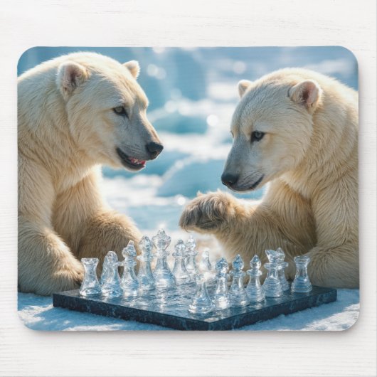 Polar Bears Playing Chess マウスパッド (正面)