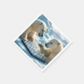 Polar Bears Playing Chess On a Glacier スタンダードカクテルナプキン (角)