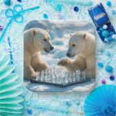 Polar Bears Playing Chess On a Glacier ペーパープレート (パーティー)