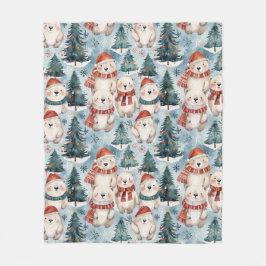 Polar Bears Winter Fleece Blanket | Hats & Scarves フリースブランケット