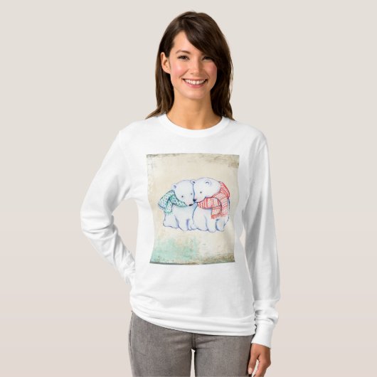 Polar Bears Women's Basic長袖Tシャツ Tシャツ (正面フル)