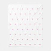Polar blanket with pink hearts,  modern blanket  フリースブランケット (正面)