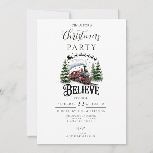 Polar Express Christmas 招待状 (正面)