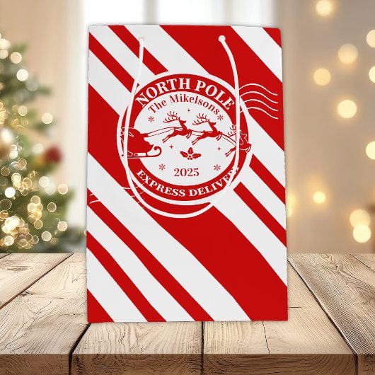 Polar Express Christmas Ticket ミディアムペーパーバッグ