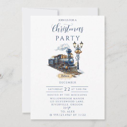 Polar Express Train Christmas Party 招待状 (正面)