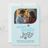 Polar Glow Modern Blue Christmas Photo シーズンカード (正面)