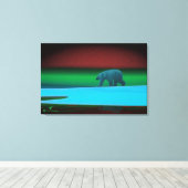 Polar Lights Polar Bear キャンバスプリント (インサイチュ (ウッドフロア))