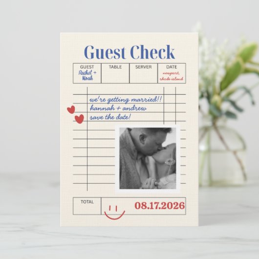 POLAROID Guest Check Save The Date  招待状 (スタンド正面)