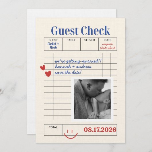 POLAROID Guest Check Save The Date  招待状 (正面/裏面)