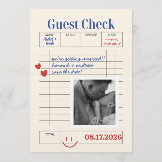 POLAROID Guest Check Save The Date  招待状 (正面)