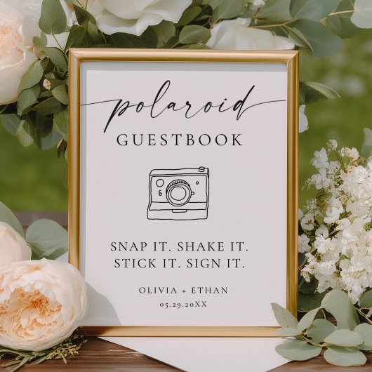 Polaroid Photo Wedding Guestbook Sign ポスター