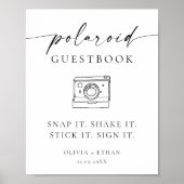 Polaroid Photo Wedding Guestbook Sign ポスター (正面)