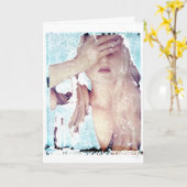 Polaroid Transfer Girl Greeting Card Blank Inside  カード (黄色い花)