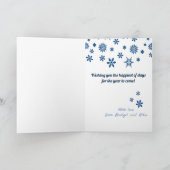 Polaroids Blue Snowflakesの3枚の写真 シーズンカード (内部)