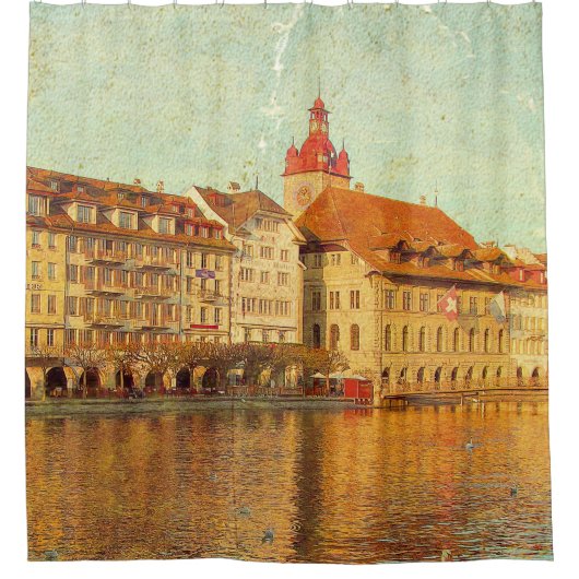 Polaroids from Lucerne シャワーカーテン (正面)