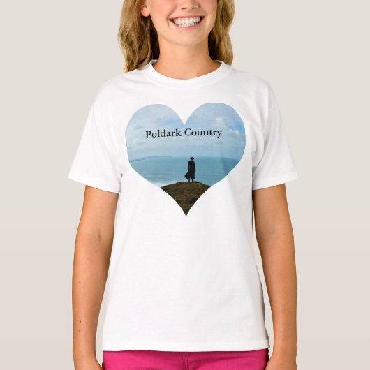 Poldarkの国の写真のハートコーンウォールイギリス Tシャツ (正面)