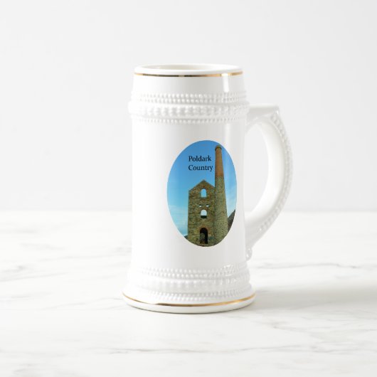 Poldarkの国鉱山はコーンウォールイギリスを台無しにします ビールジョッキ (正面右)