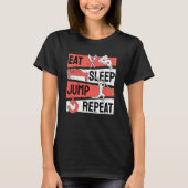 Pole Vault Vaulter Eat Sleep Jump Repeat Tシャツ (正面)